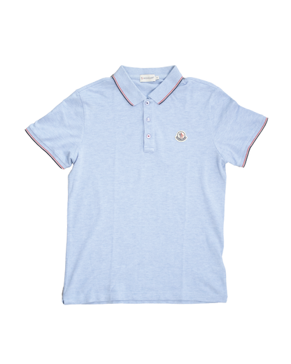 Polo Moncler bleu clair