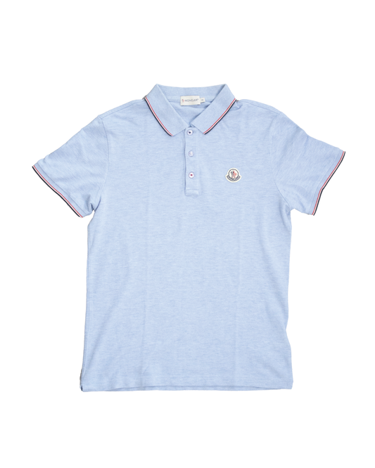 Polo Moncler bleu clair