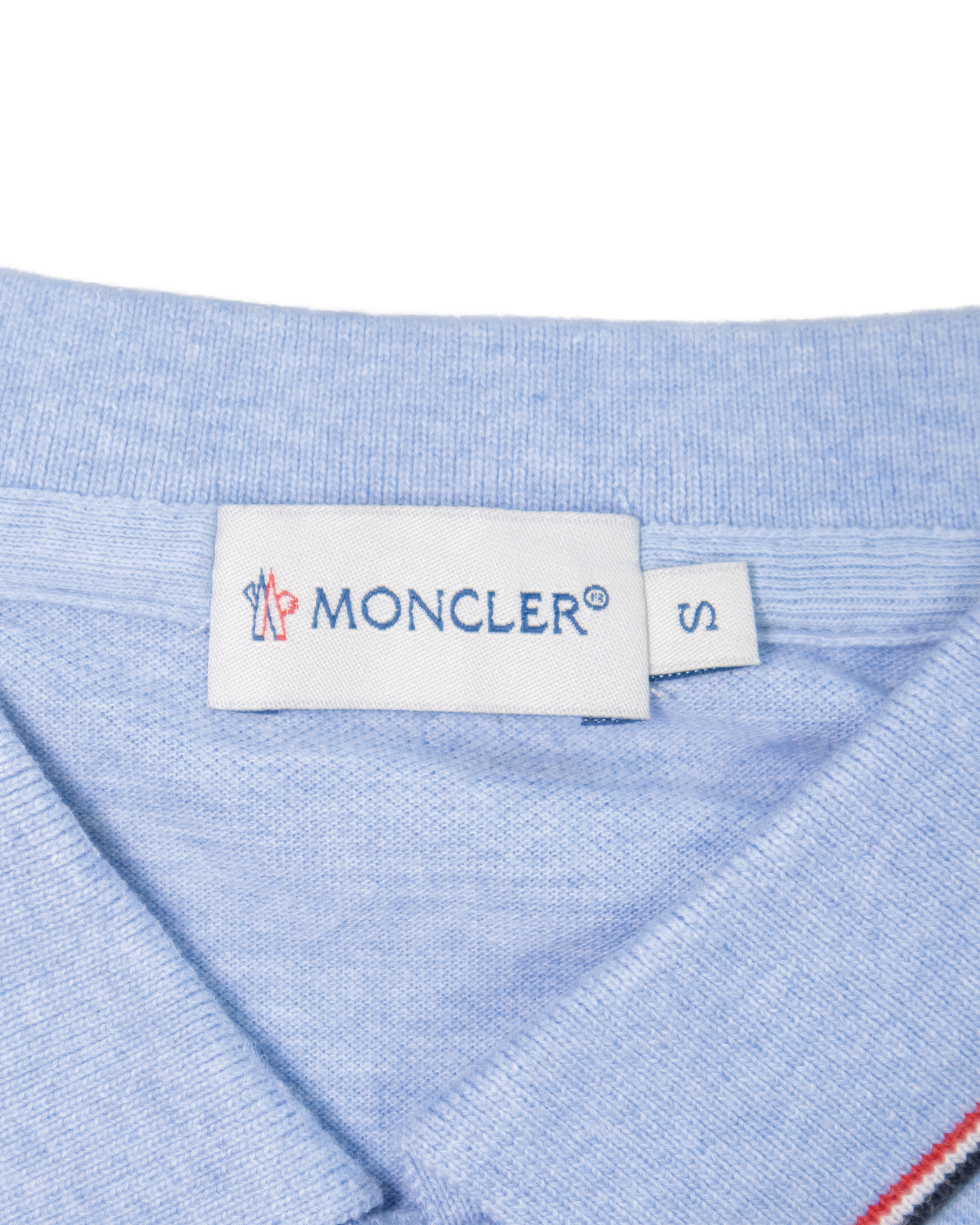 Polo Moncler bleu clair