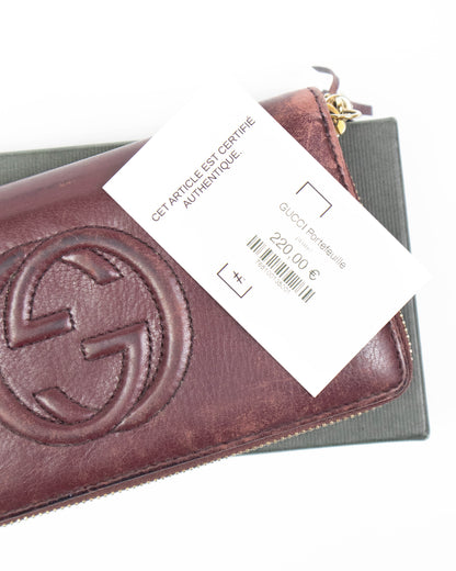 Gucci – Portefeuille / Porte-monnaie Soho Cellarius Peonia (19 x 10 cm)