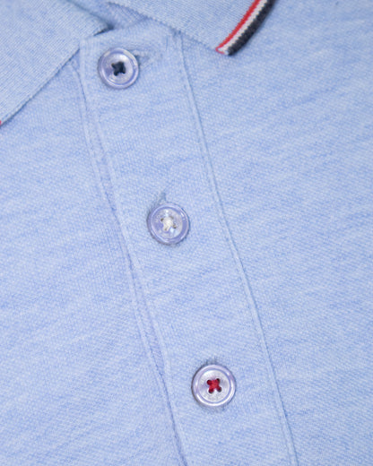 Polo Moncler bleu clair